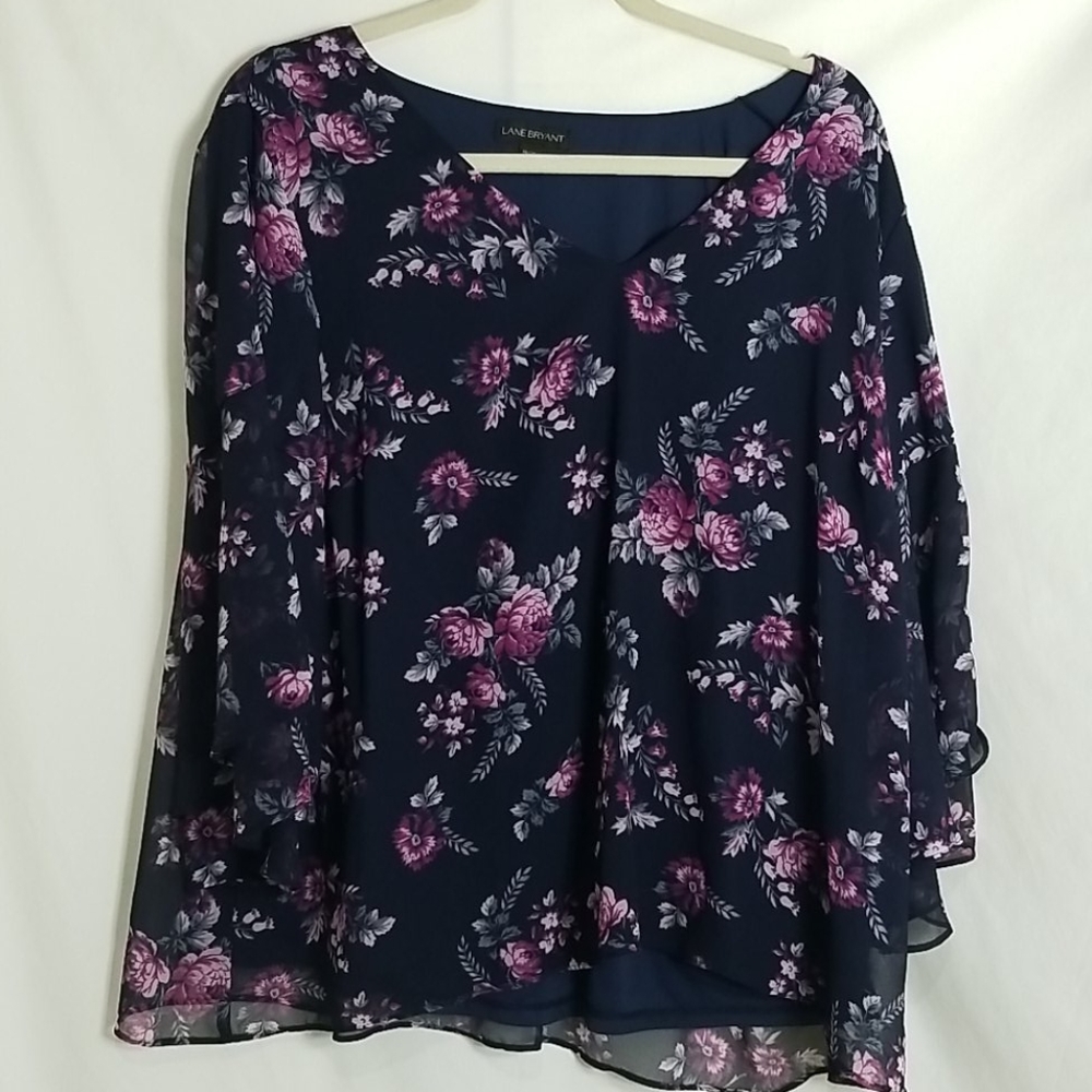 Lane Bryant Chiffon Kimono Sleeve, Floral